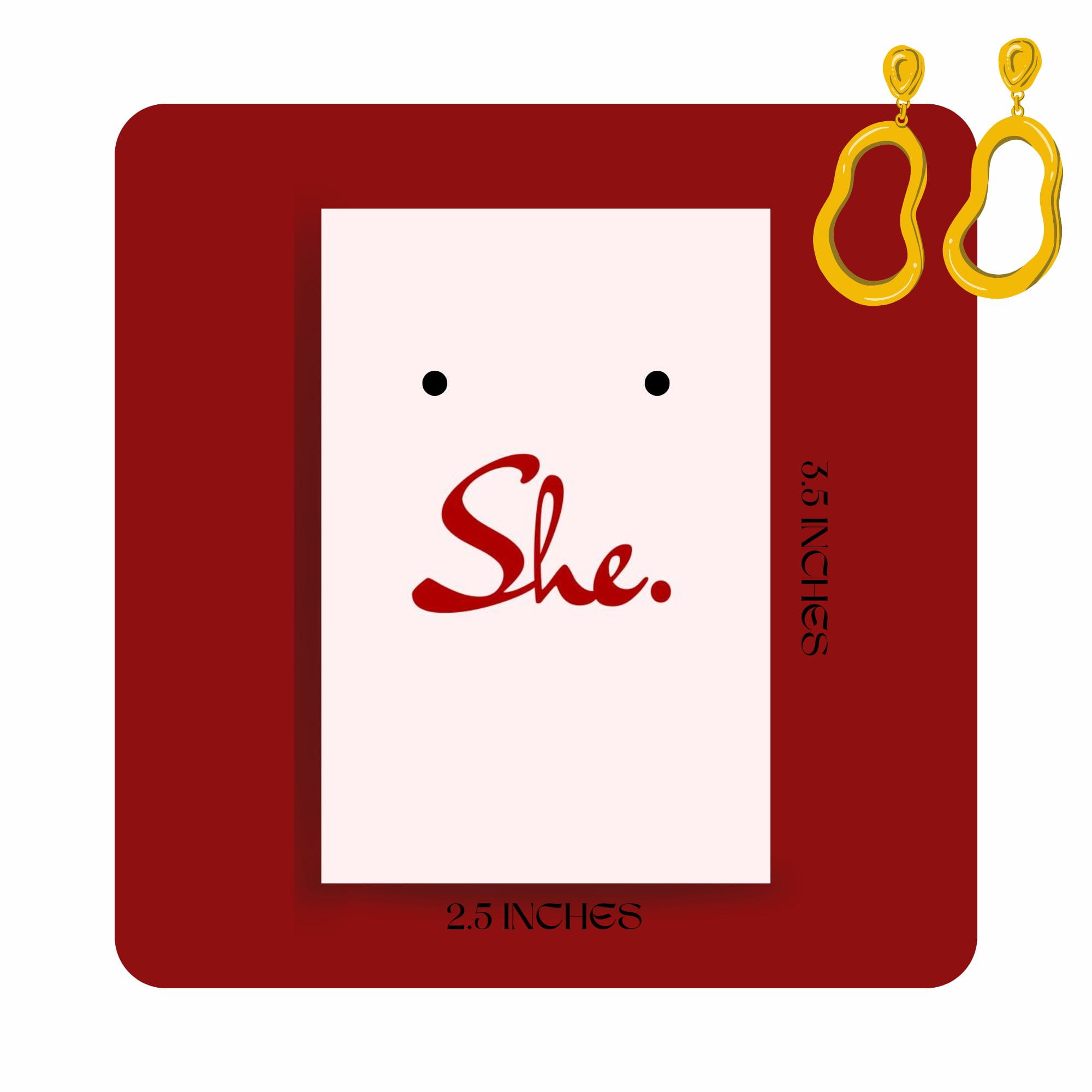 Stylish Earring Display Cards – Red & White Branded Jewelry Cards