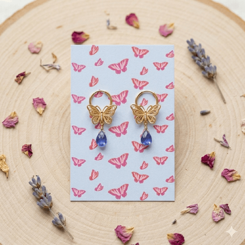 Pink Butterfly Earring Display Cards – Cute Aesthetic Jewelry Packaging