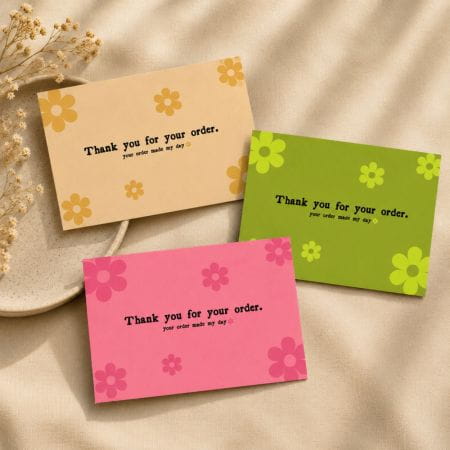 Floral Thank You Cards for Small Business Packaging