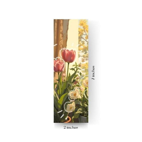 Aesthetic Textured Floral & Tulip Bookmark Set (3 Pcs)