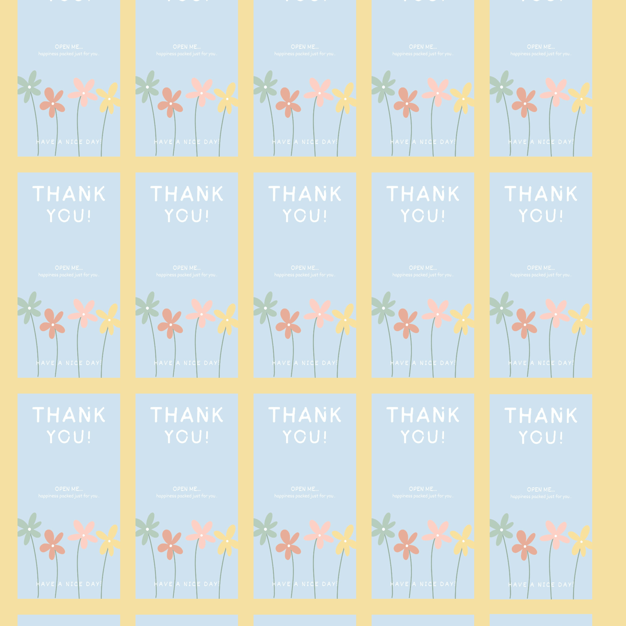 Pastel Daisy Floral Thank You Box Seal Sticker