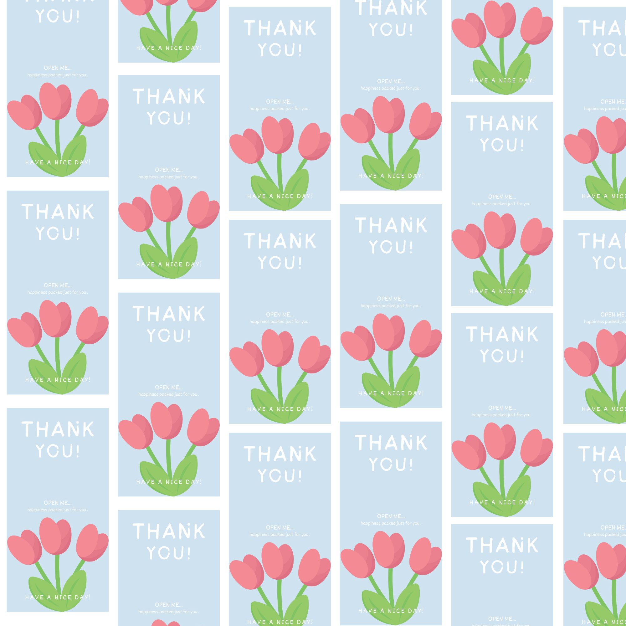 Tulip Flower Thank You Sticker | Box Seal Label