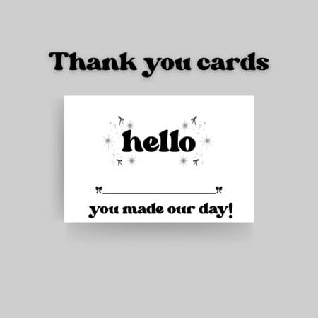 Coquette Hello You Made Our Day Packaging Cards