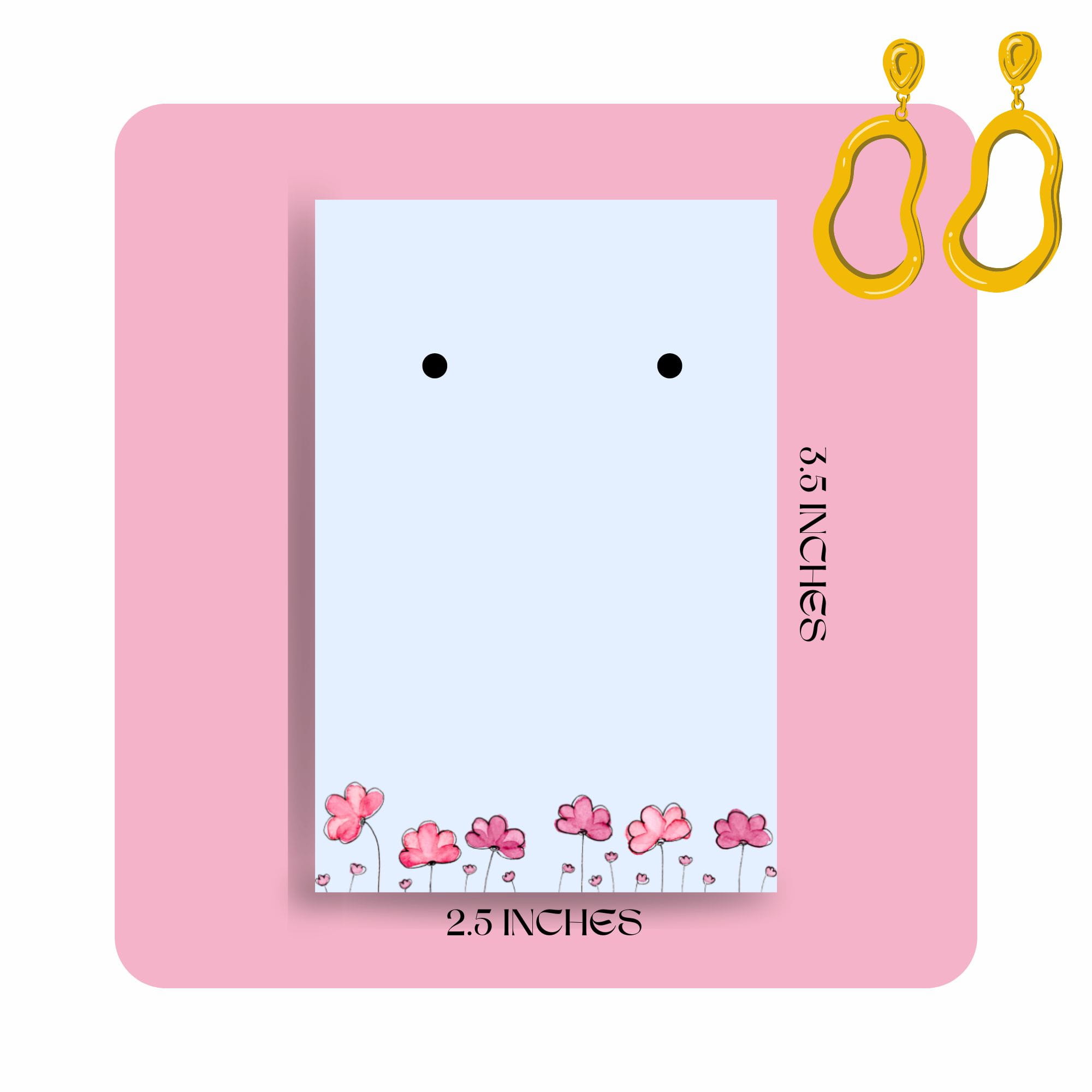 Floral Pink Flower Earring Cards