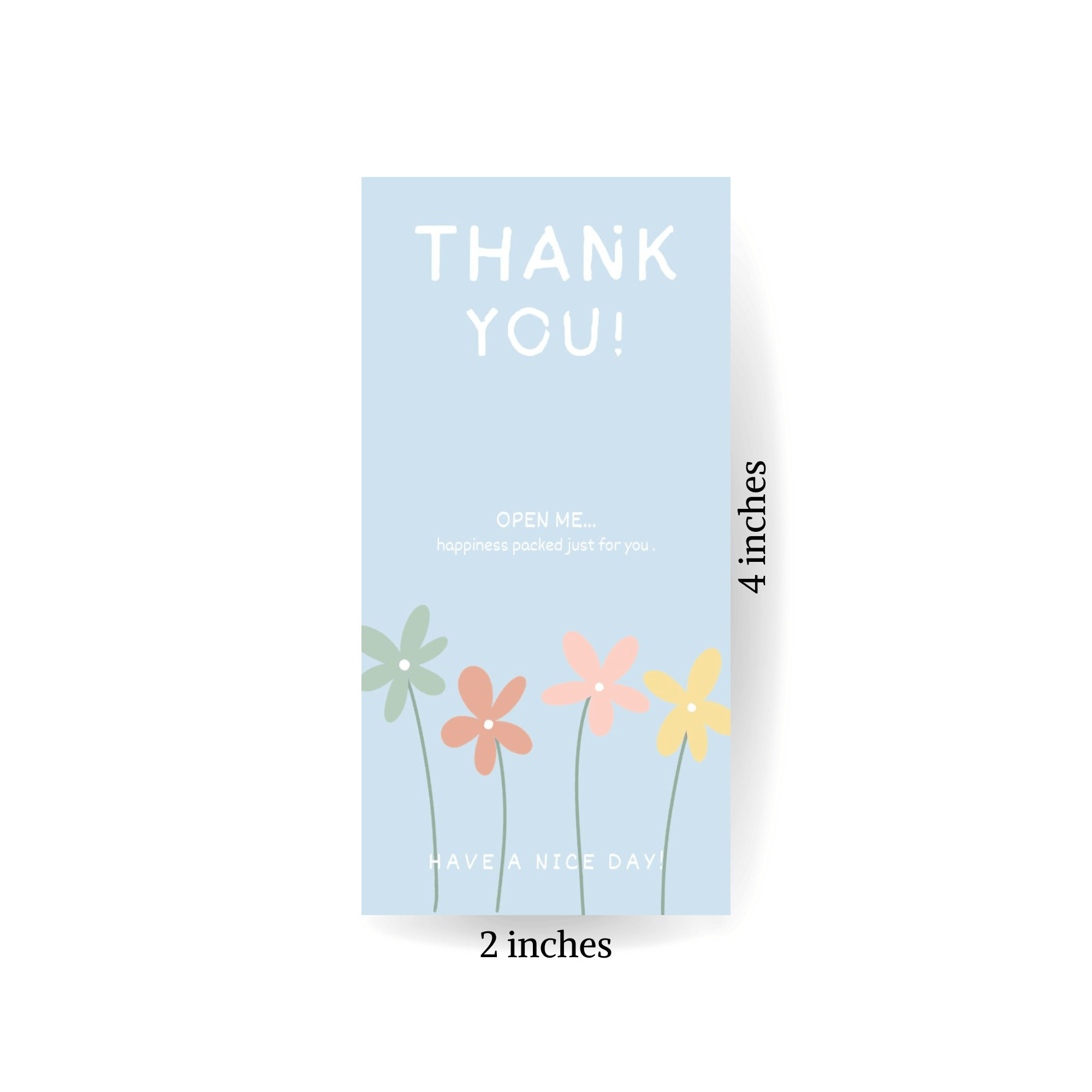 Pastel Daisy Floral Thank You Box Seal Sticker