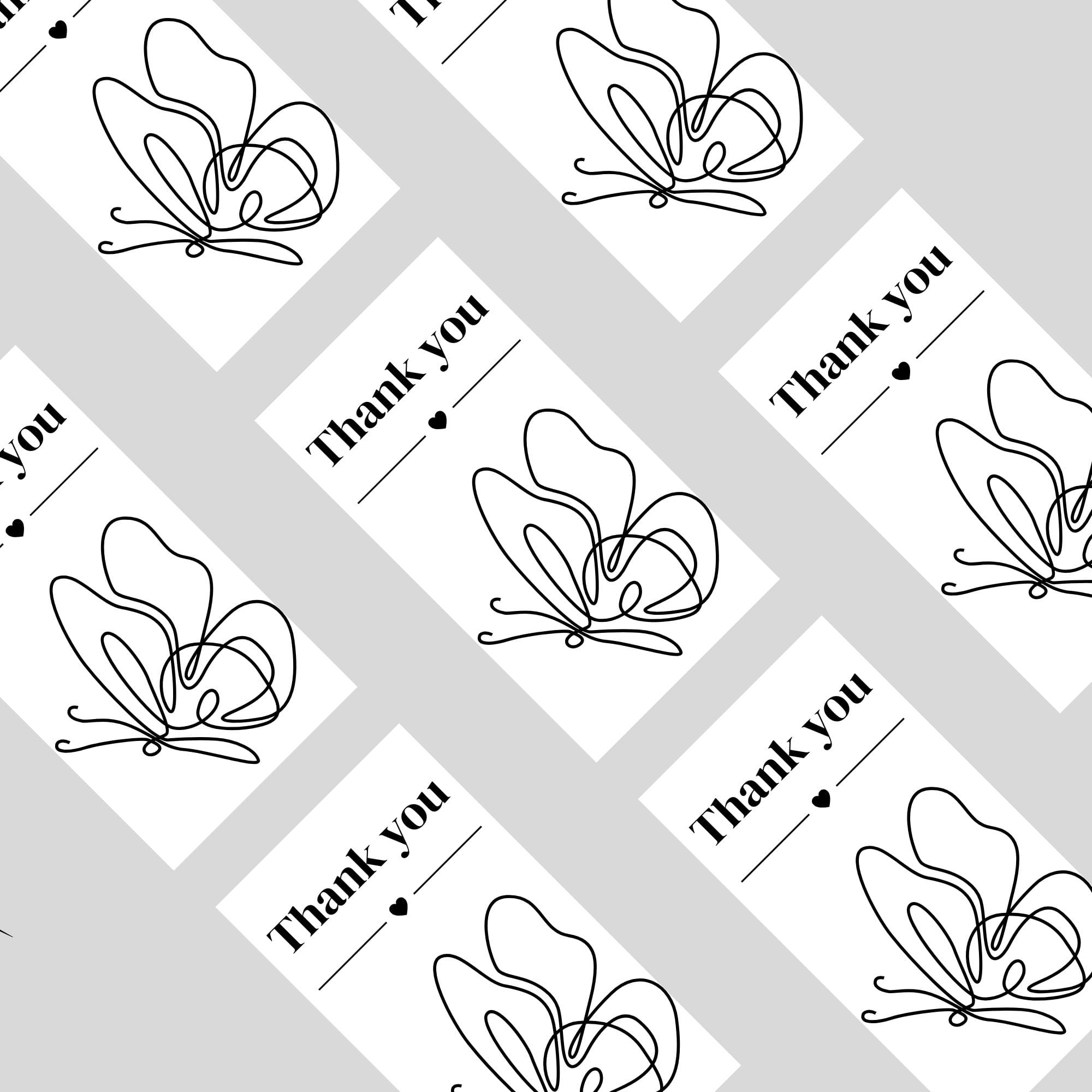 Premium Line Art Butterfly Packing Stickers by Muzhaul