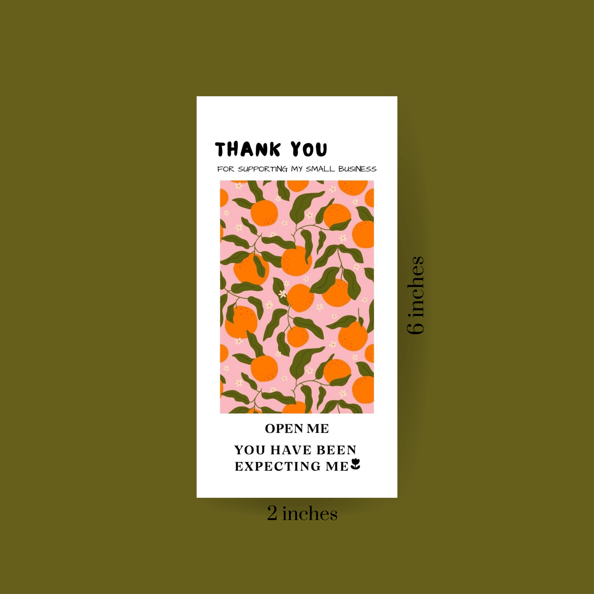 Orange Pattern Thank You Packing Sticker - 2"x6" Label