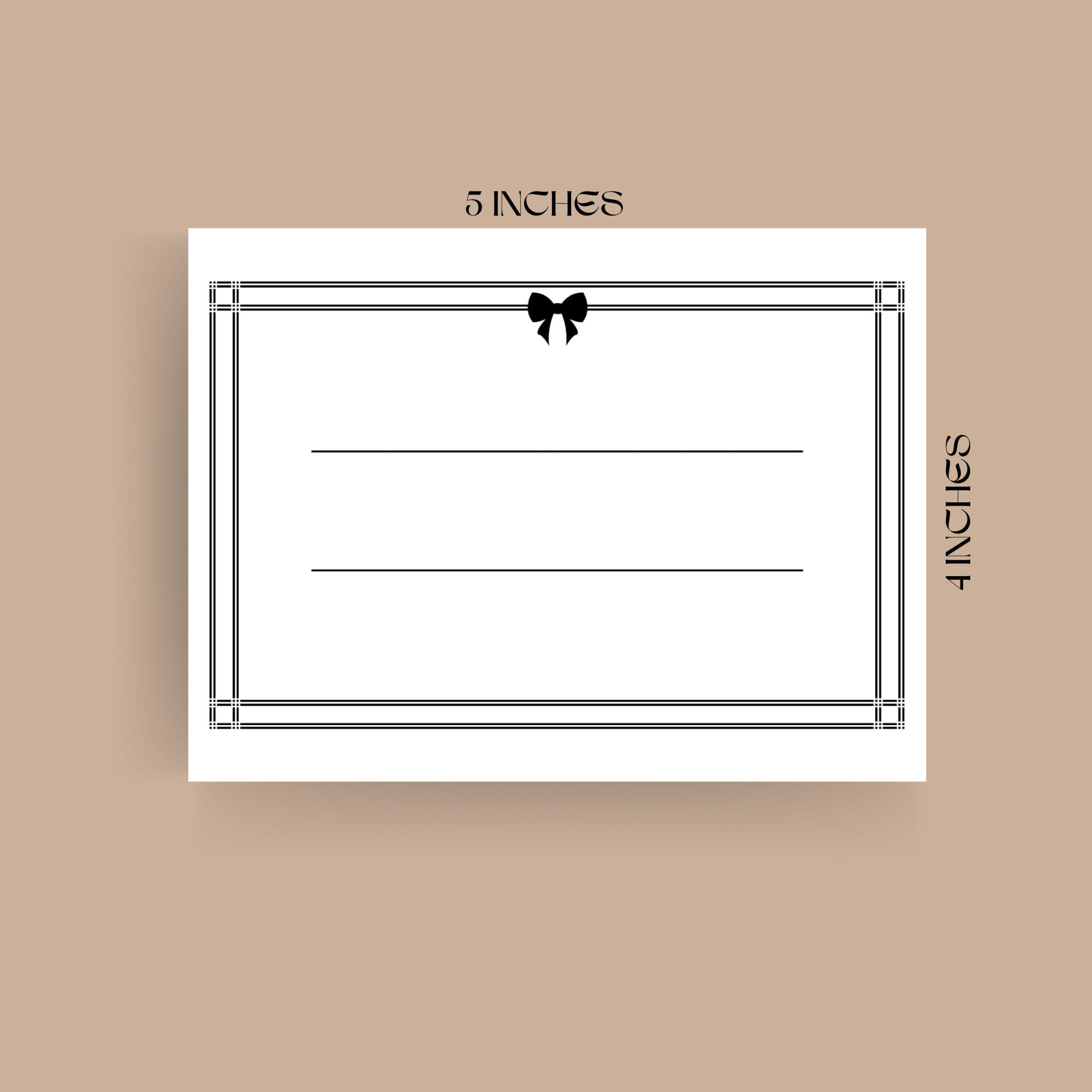Minimalist Bow Border Thank You Card | Elegant Blank Message Card | Aesthetic Gift Note