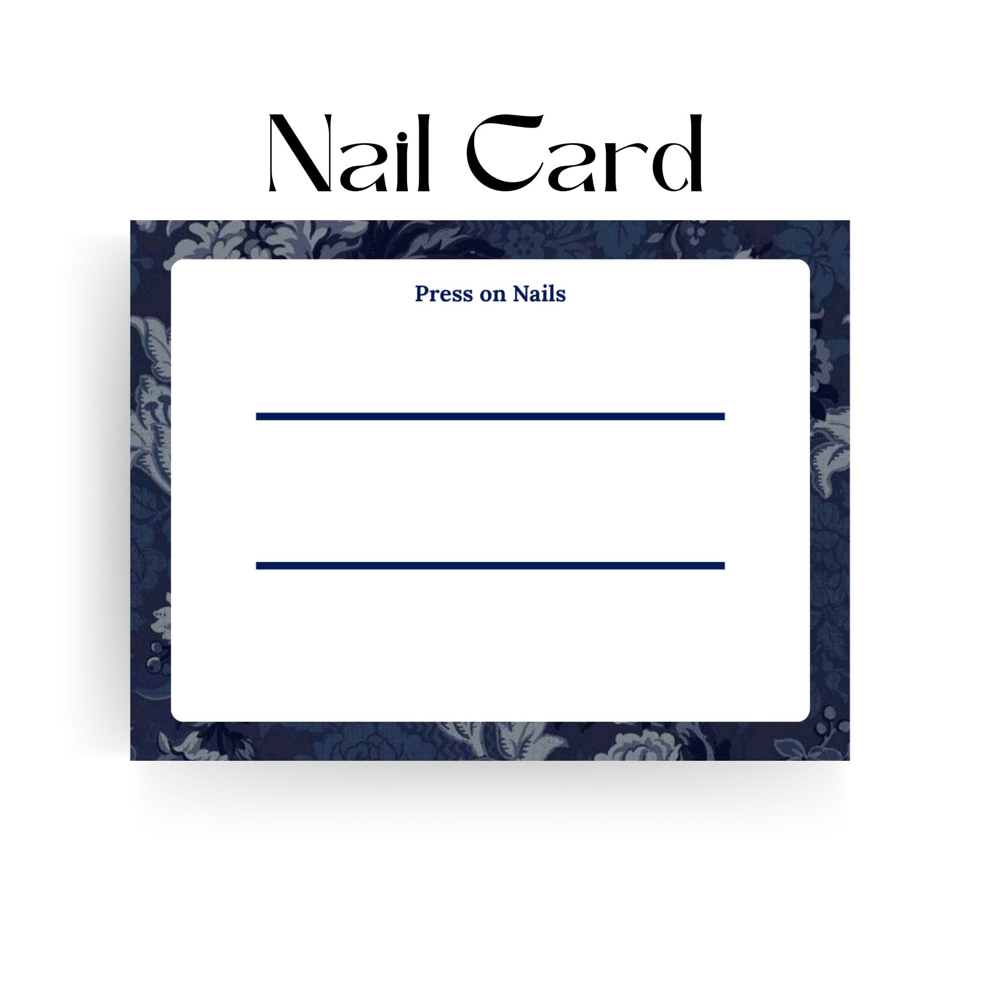 Floral Press On Nails Display Card | Elegant Nail Packaging Insert Card
