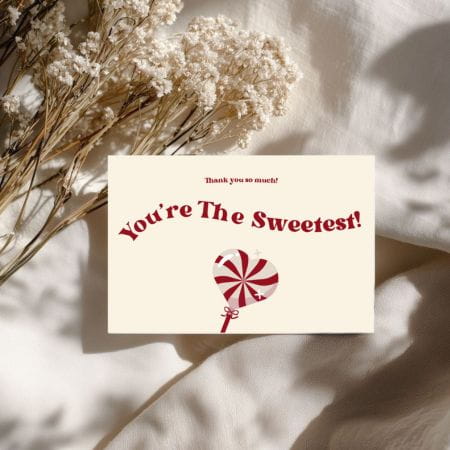 Retro You're The Sweetest Thank You Packaging Cards