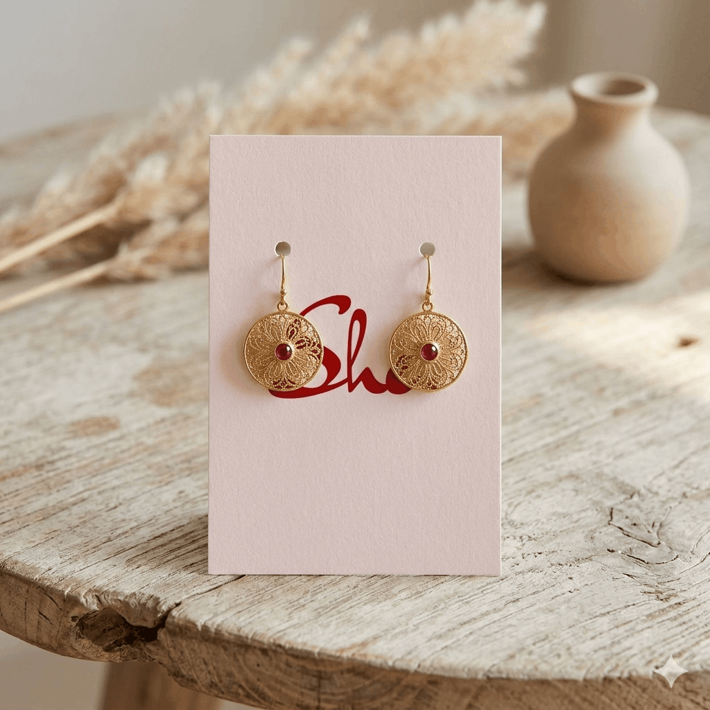 Stylish Earring Display Cards – Red & White Branded Jewelry Cards