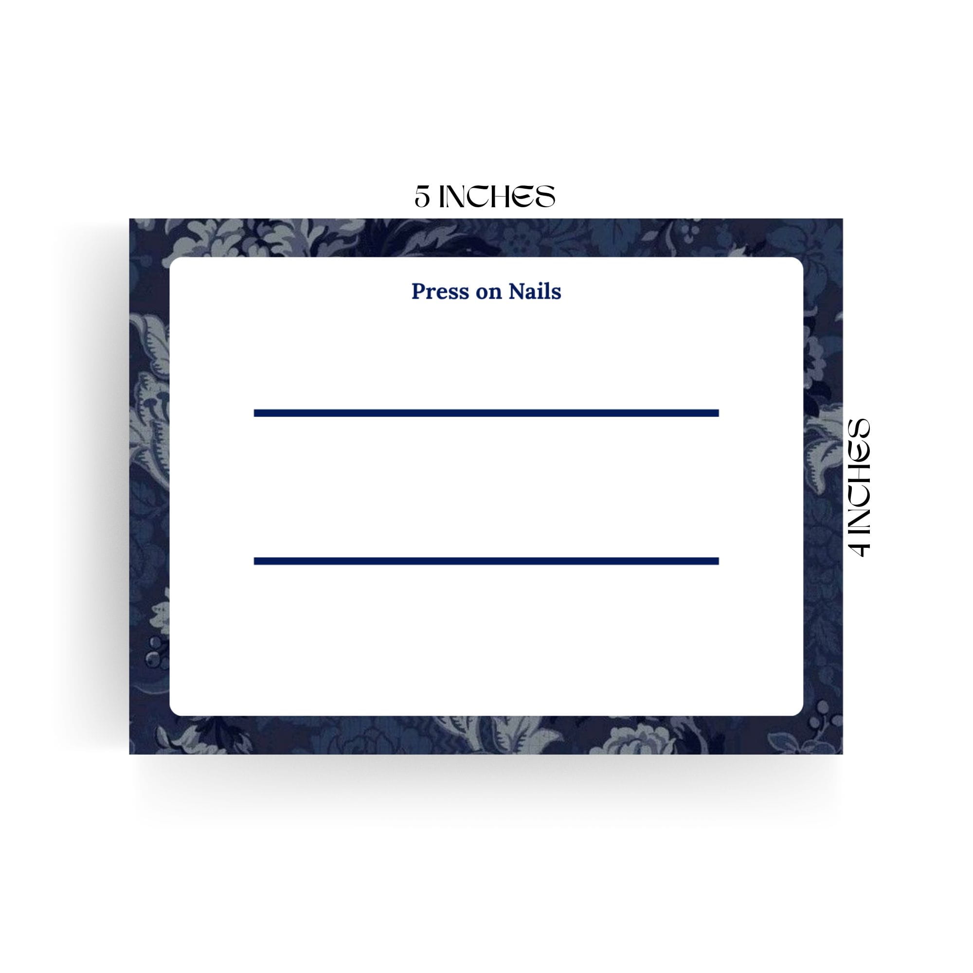 Floral Press On Nails Display Card | Elegant Nail Packaging Insert Card