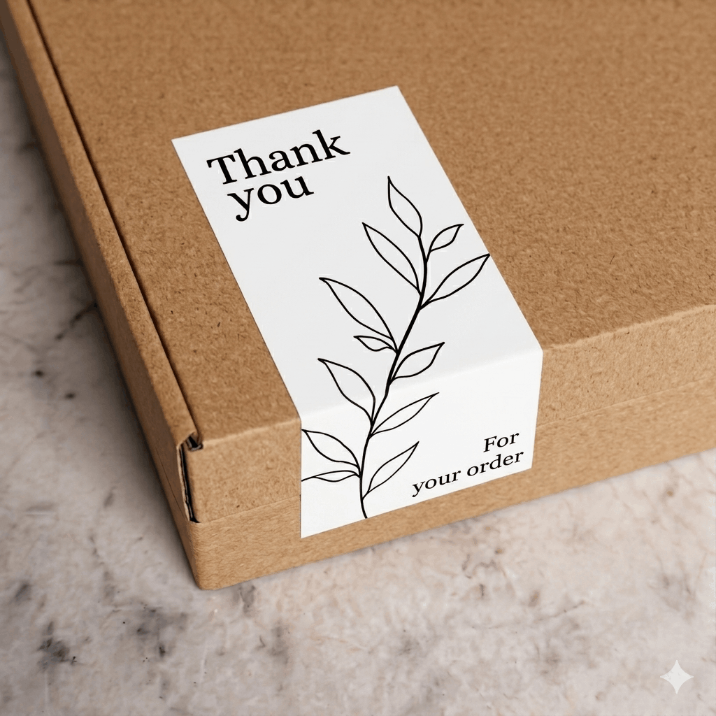 Premium Minimalist Leaf Packing Stickers by Muzhaul