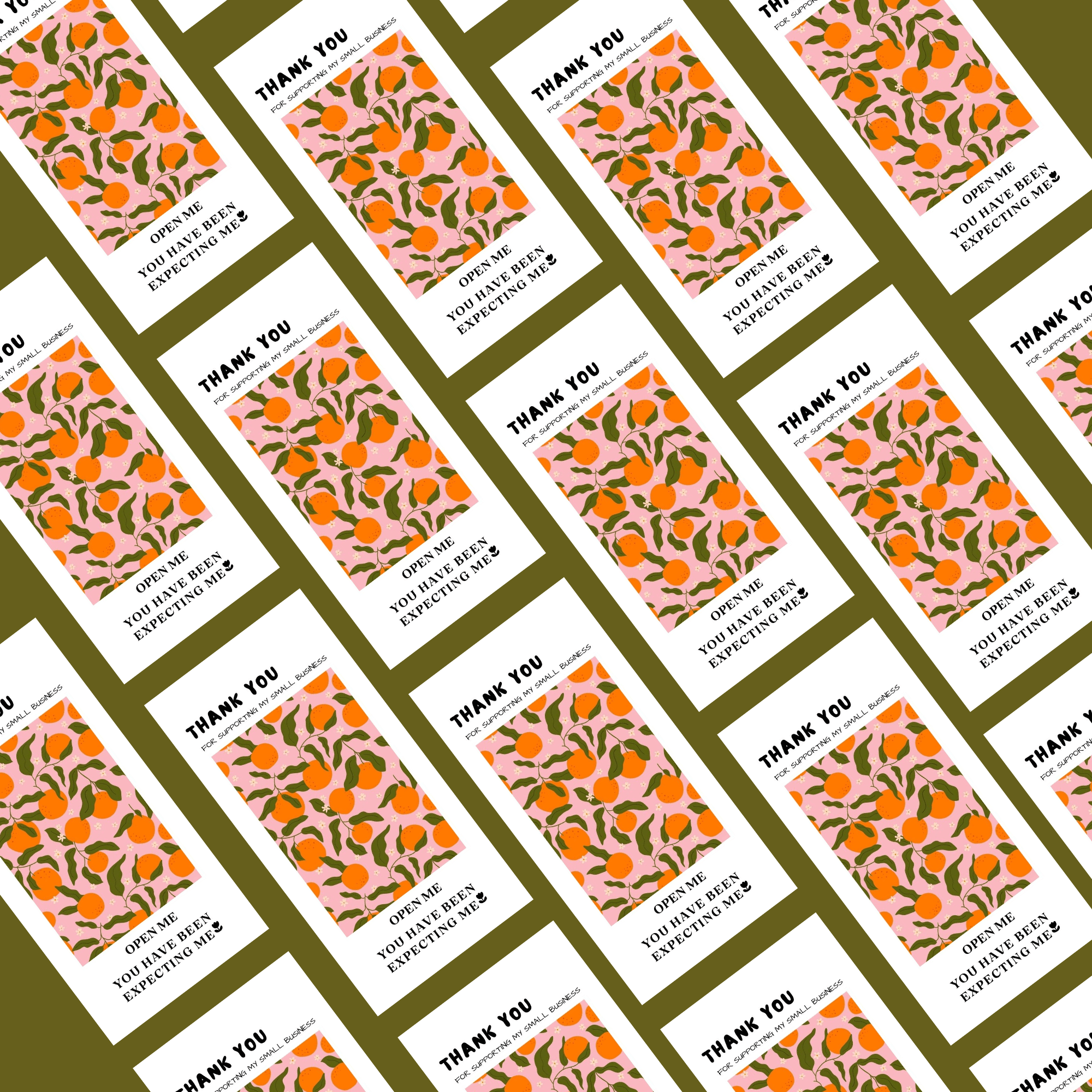 Orange Pattern Thank You Packing Sticker - 2"x6" Label