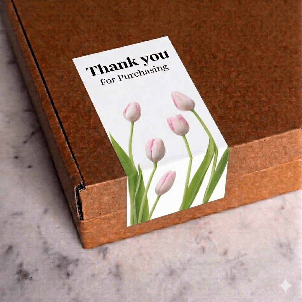 Aesthetic Floral Thank You Stickers for Small Business Packaging